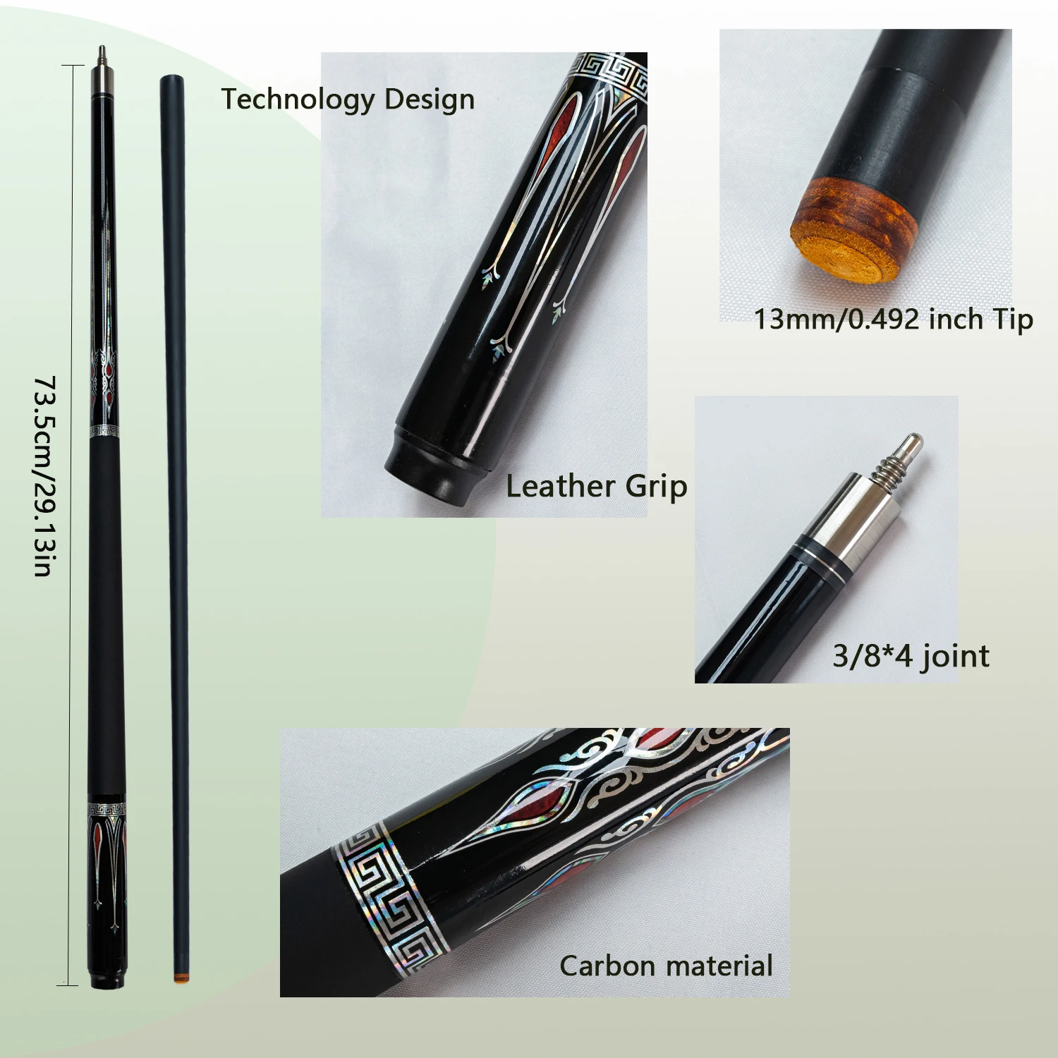 Break Like a Pro with This Carbon Pool Cue - Straight, Strong, and Stylish for 9-Ball and Snooker