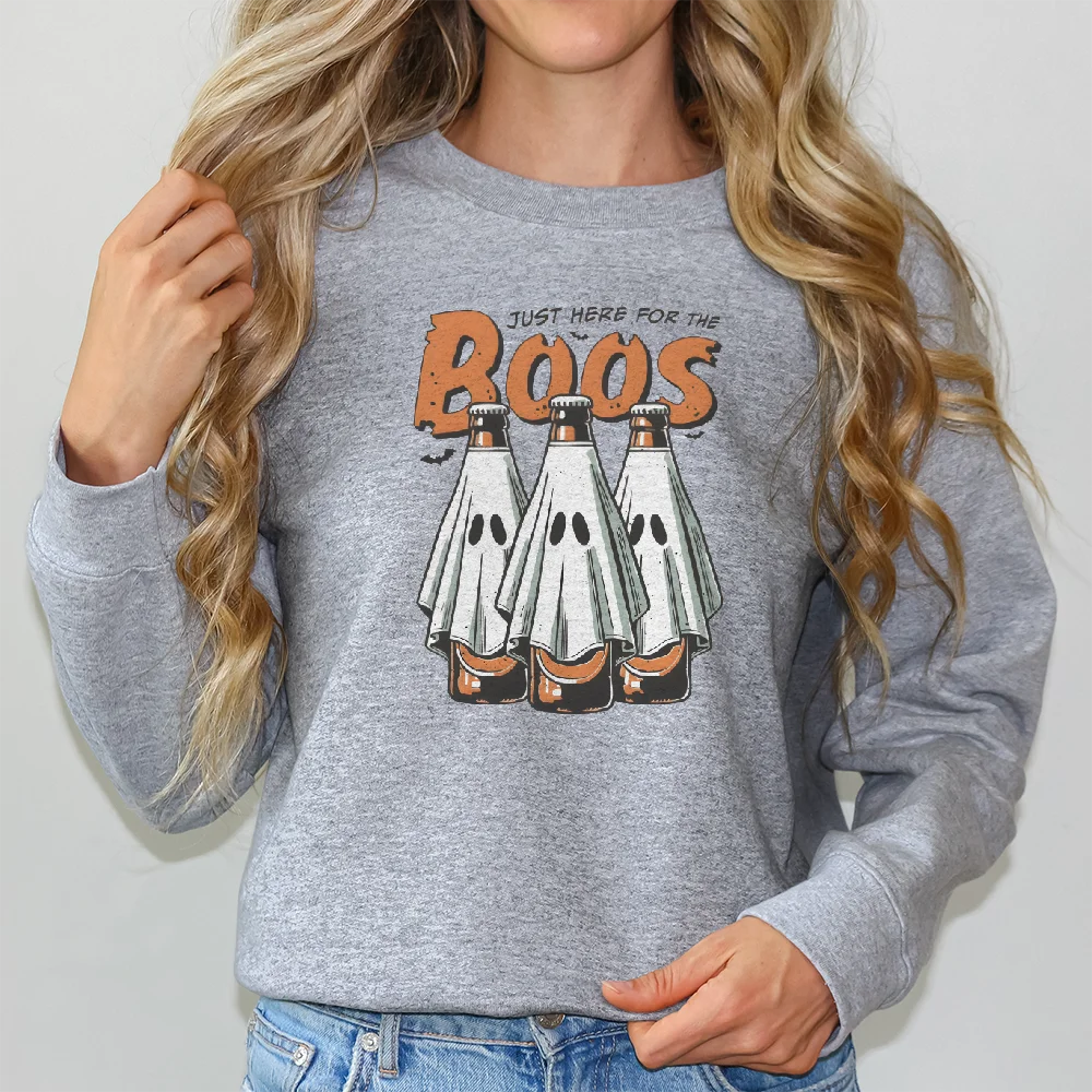 Unisex Sweatshirt  Long Sleeves Casual Hoodies Stylish Pullover Daily Wear Multiple Colors Versatile  Just Here For The Boos