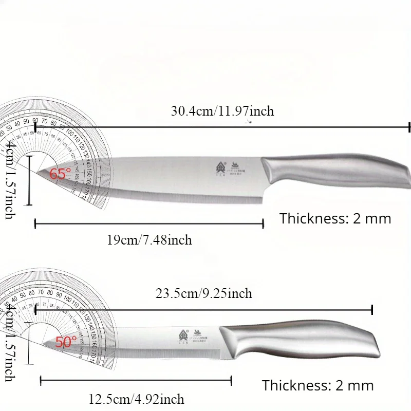 PLYS One Piece All Steel Knife Set Stainless Steel Multi-Purpose Kitchen Knife Multi-Purpose Knife Melon Fruit Knife