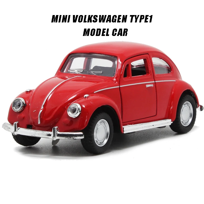 Coccinelle – modèle de voiture classique rétro pour enfants de 6 à 10 ans, jeux en métal miniatures, modèles de véhicules, loisirs, cadeau, 1/36