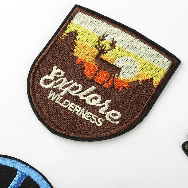 African Continent Embroidery Patches Country Map Iron Ons Round Earth Badges Australia Outline Cloth Stickers for Jackets Pants