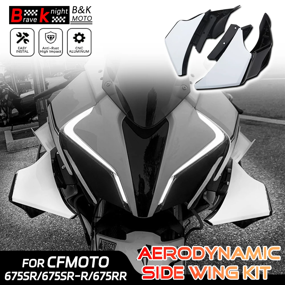 

675SR/SR-R/RR Motorcycle Fixed Wind Wing Front Aerodynamic Winglet Fairing Accessories for CFMOTO 675SR 675SR-R 675SRR 675 sr/rr