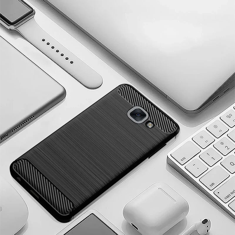 FERISING Case For Samsung Galaxy J7 Max Case Silicone TPU Bumper Shockproof Carbon Cover for Samsung Galaxy J7 On Max G615 G615F