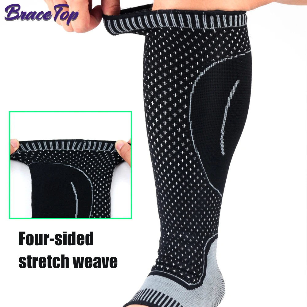 1 PCS Running Compression Socks Orthopedic Support Knee High Stockings Calf Ankle Protector for Football Skiing Varicose Veins