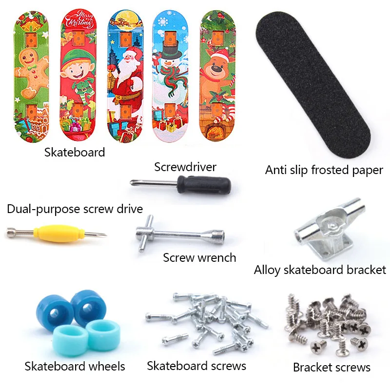 5/10pcs Set Mini Finger Skate Boarding Diecast DIY Alloy Skateboard Assembly Christmas Skates Collection Gifts Toys for boys