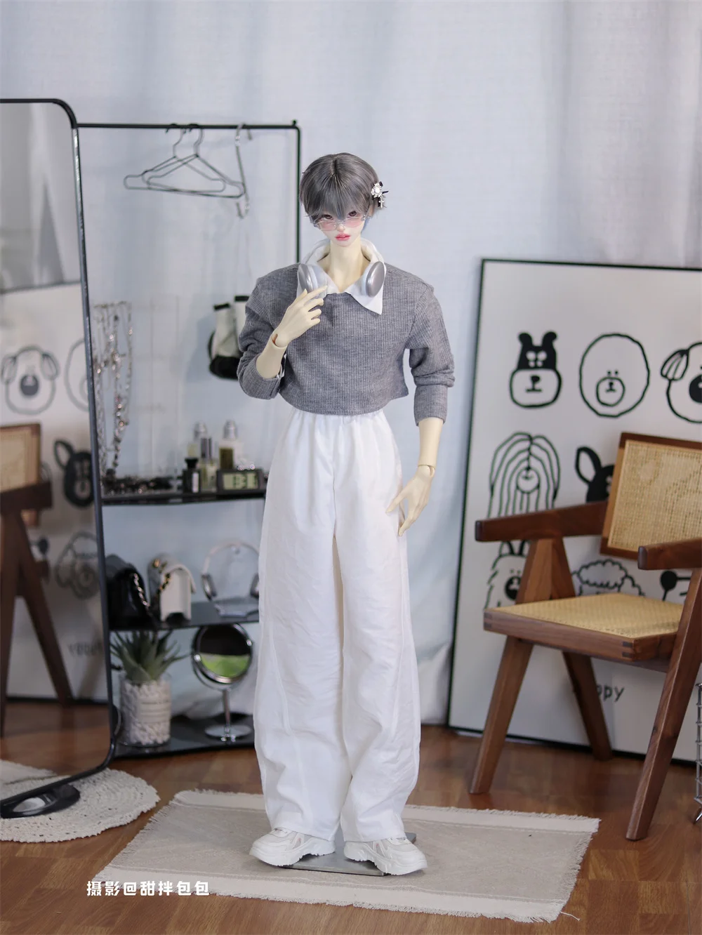 【Only Clothes】1/3 1/4 Scale Boy Pullover Knitted Sweatshirt Casual Loose Banana Pants for CD 2.0 70/75 Uncle Big Dolls