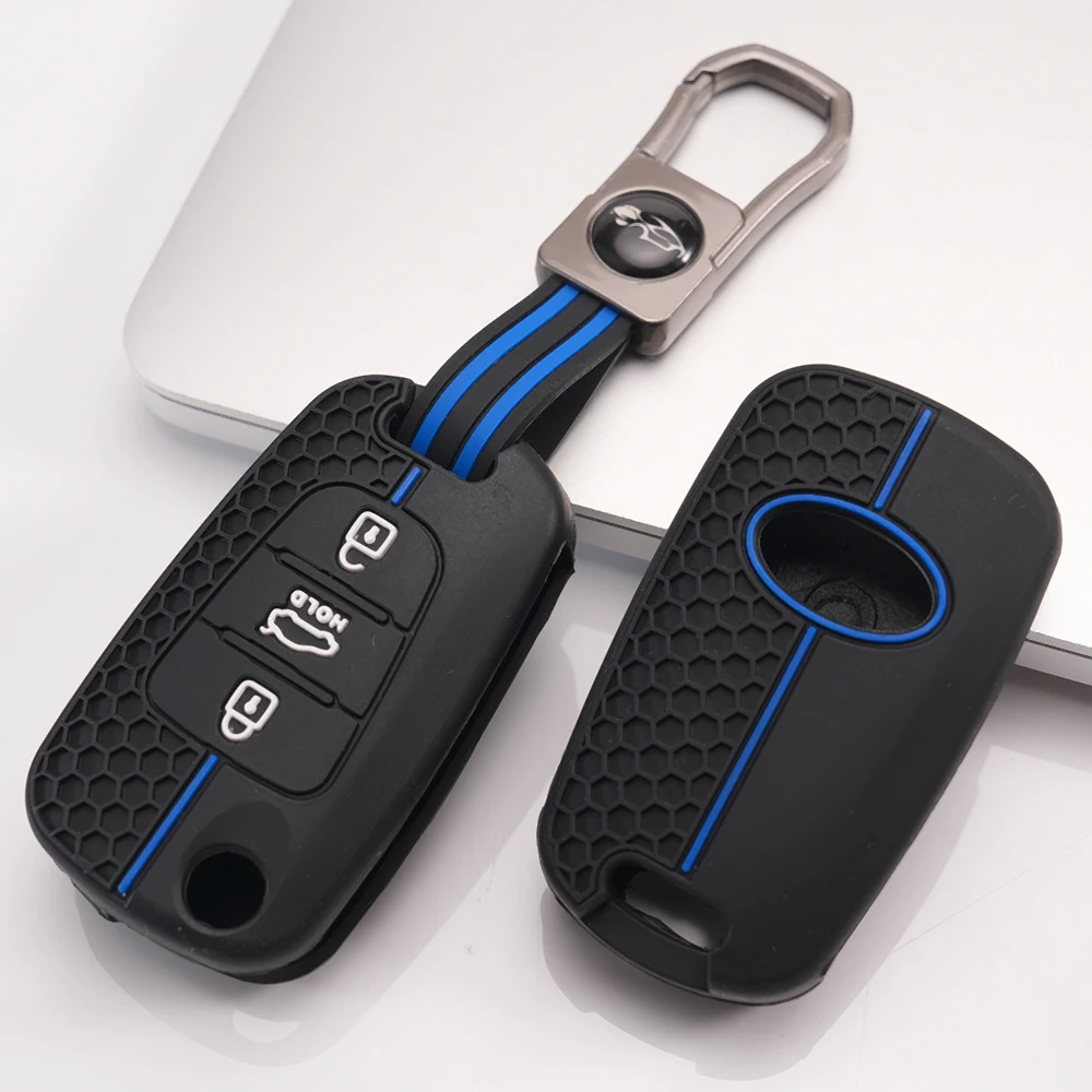 Key Fob Case With Keychain For Kia Rio Rio X-Line K2 Sportage Sorento Optima K5 Soul Ceed Cerato K3 Picanto Seltos Stonic