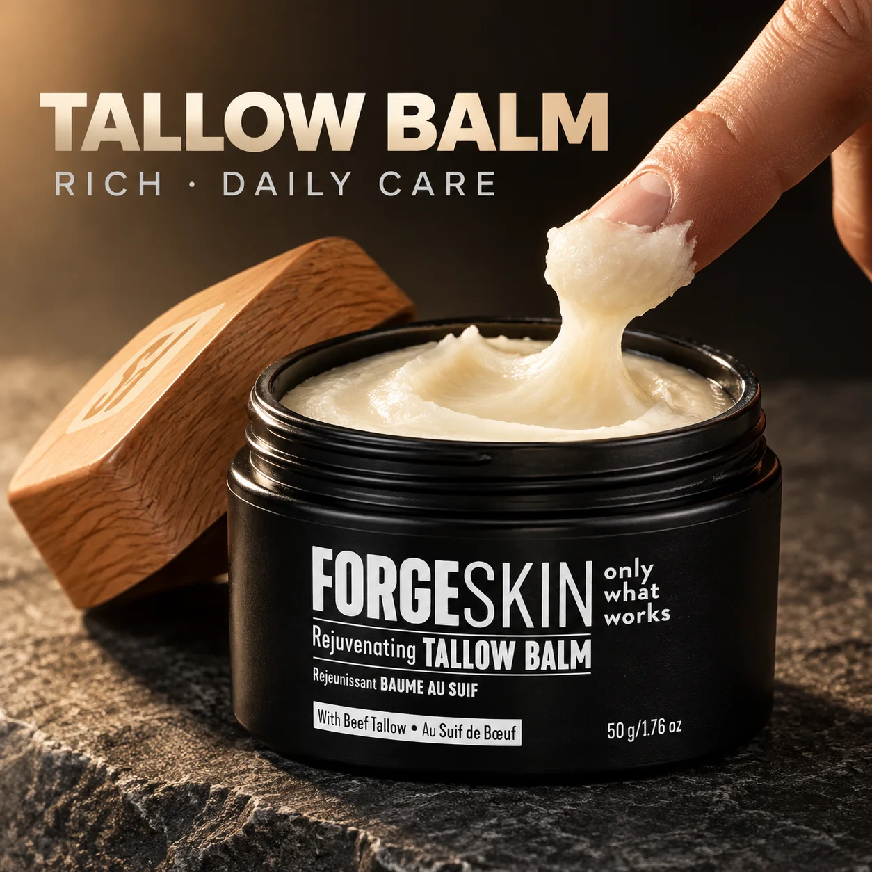 50g FORGESKIN Tallow Balm With Beef Tallow Rejuvenating Natural Moisturizer Nourishing Deep Hydration For Facial Body Skin Care