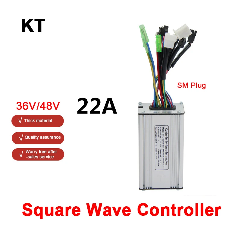 

Original Electric bicycle Controller e-Bike 9-Tube KT-22A Square Wave Controller SM Plug Use for 36V 48V Motor,refit accessories