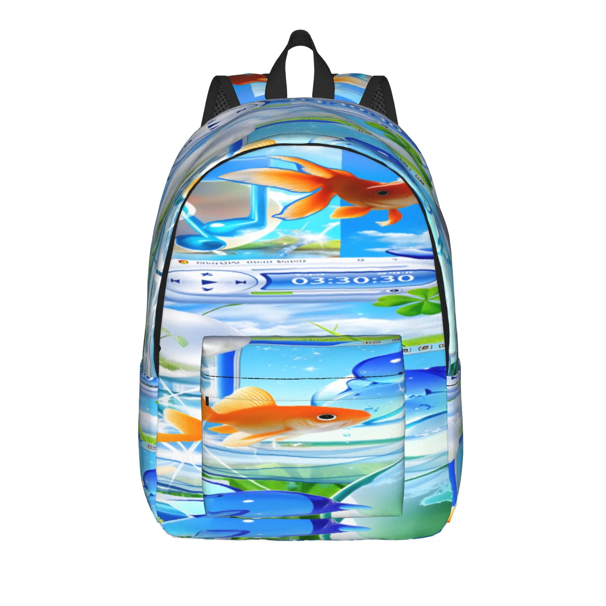 Frutiger Aero Backpack  Trekking Backpacks Female Colorful Breathable High School Bags Fashion Rucksack