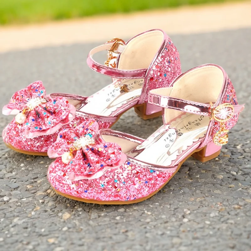ULKNN Flower Children Sandals Summer Beach Princess Girl Shoes for Kids Glitter Wedding Party sandalia infantil chaussure enfant
