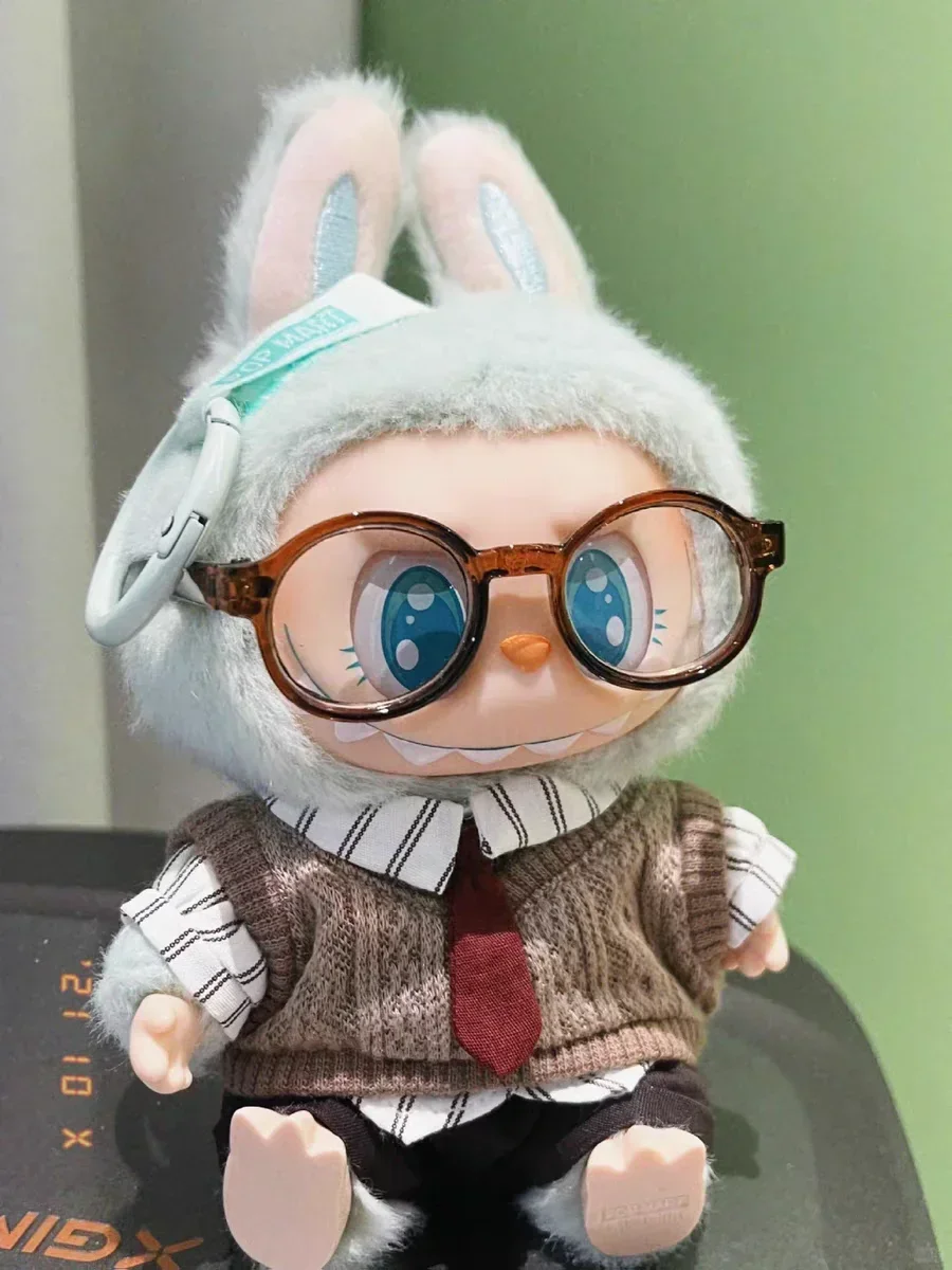 For 15cm Labubu Sporty Outfit Clothes Deep Red Baseball Uniform & Matching Cap Labubu Ropa Doll Accessories