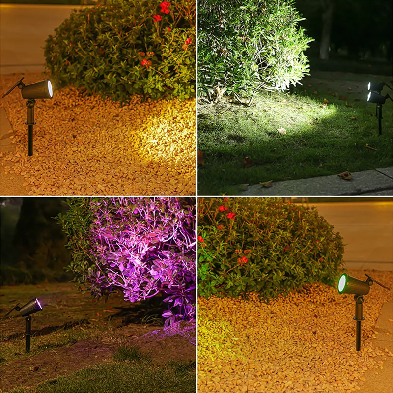 9 LED Solar Spotlights Outdoor Waterproof Spot Light Brightness Adjustable for Garden Backyard Driveway Patio Decor Dropshipping image 4