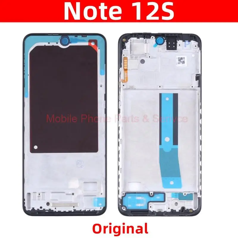 

LCD Frame For Xiaomi Redmi Note 12S Front Frame Chassis Middle Housing Bezel Sticker Smartphone Replacement Parts