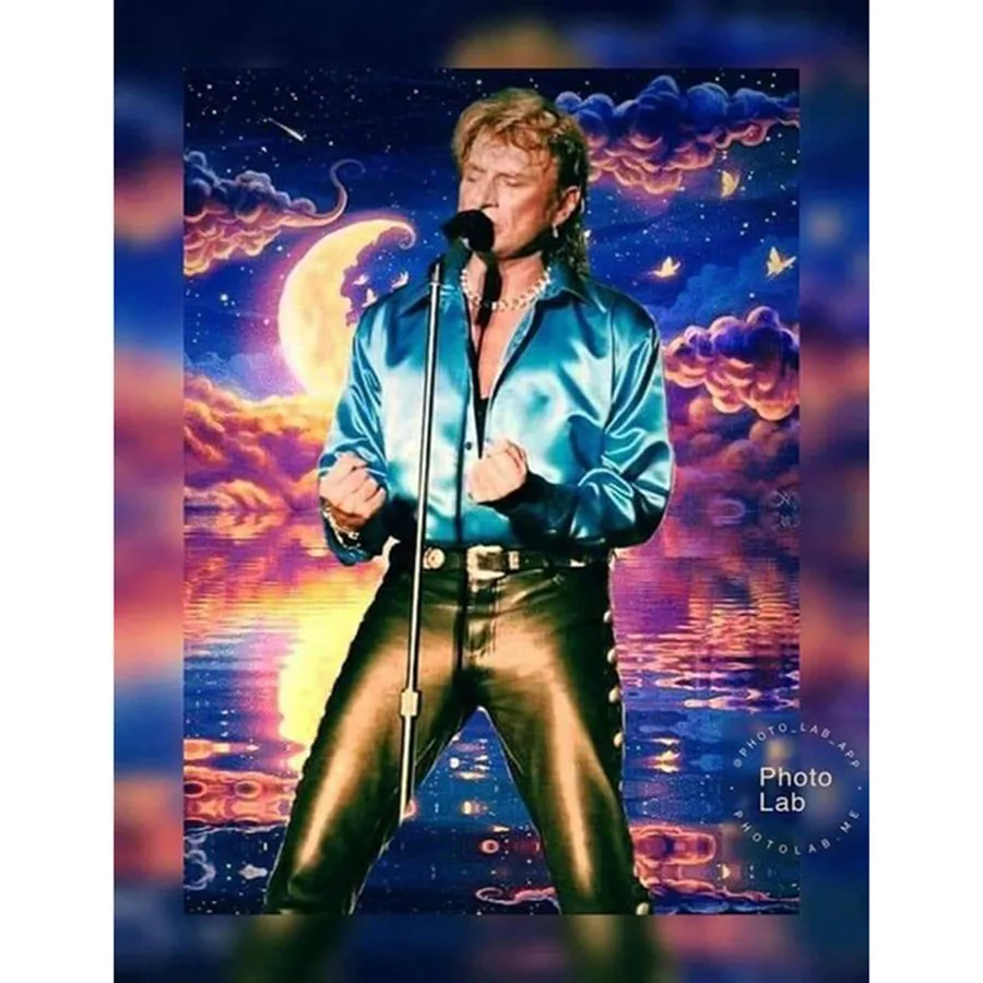 Pittura diamante Johnny Hallyday ritratto punto croce fai da te diamante ricamo Kit artigianato ricamo mosaico immagine chitarra cantante