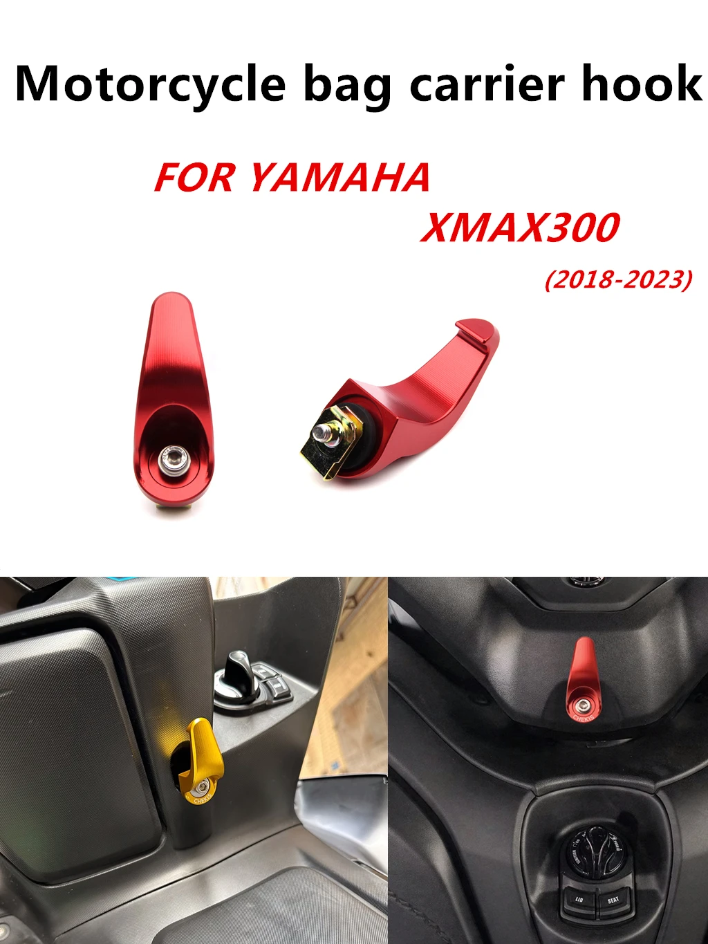 For Yamaha XMAX300 XMAX 300  bag carrier hook Carrier Motorcycle Hanging Bag Cargo Holder Aluminum alloy Accessories 2018-2023