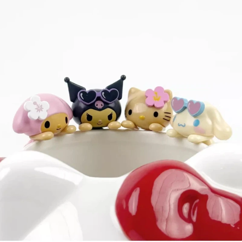 

New Product In Stock Swimsuit Cup Hangers Second Batch Of Blind Boxes Black Leather Kt Cat And Cinnamon Dog Cups Desktop Decora