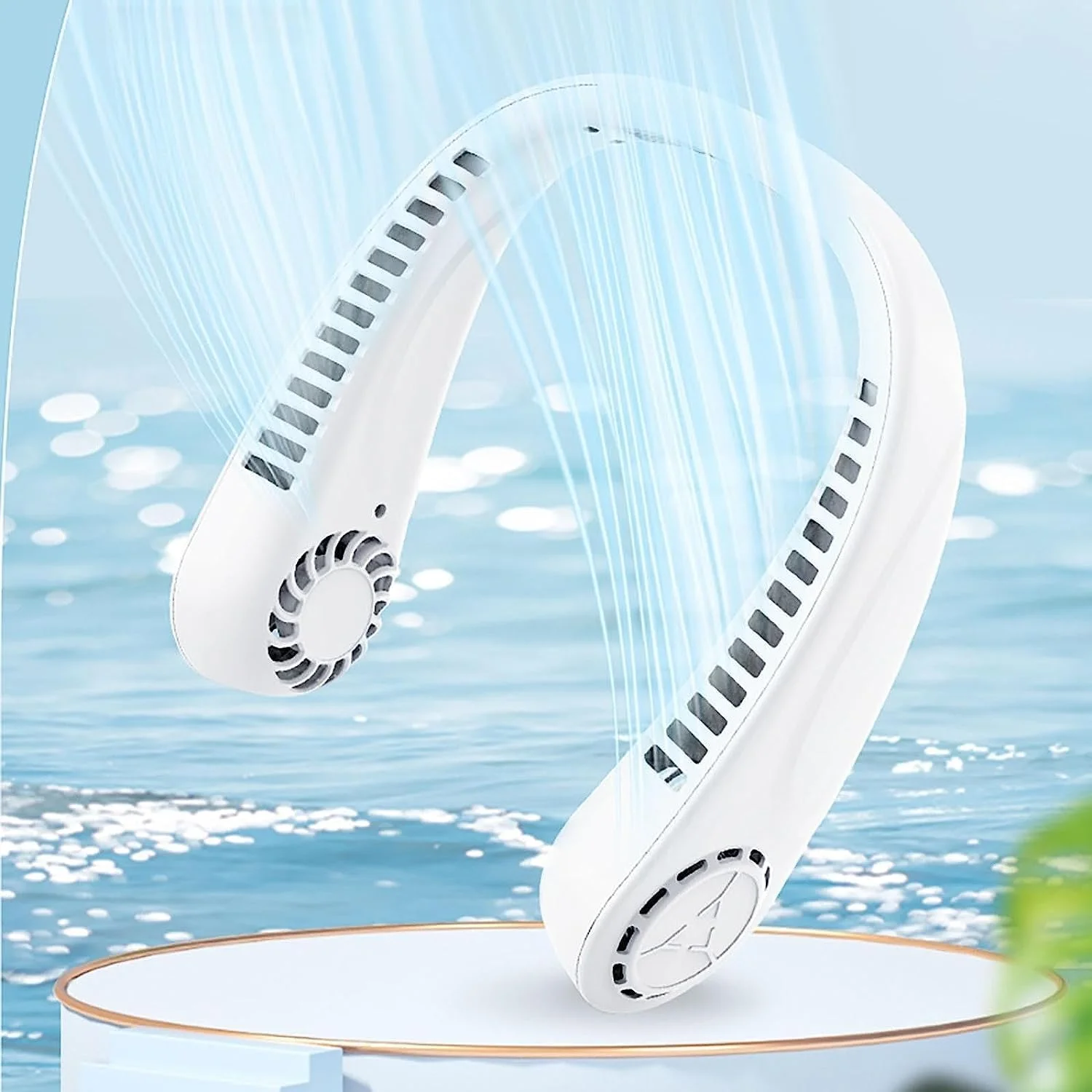 Portable Hanging Neck Fan, Bladeless Fan,Rechargeable Personal Cooling Fan,Wearable Fan with 5 Wind Speeds fo