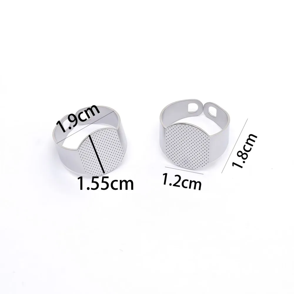 10Pcs/Lot Stainless Steel Adjustable Ring Bezel Blanks Base Setting For DIY Finger Ring Loop Jewelry Making Findings Bulk