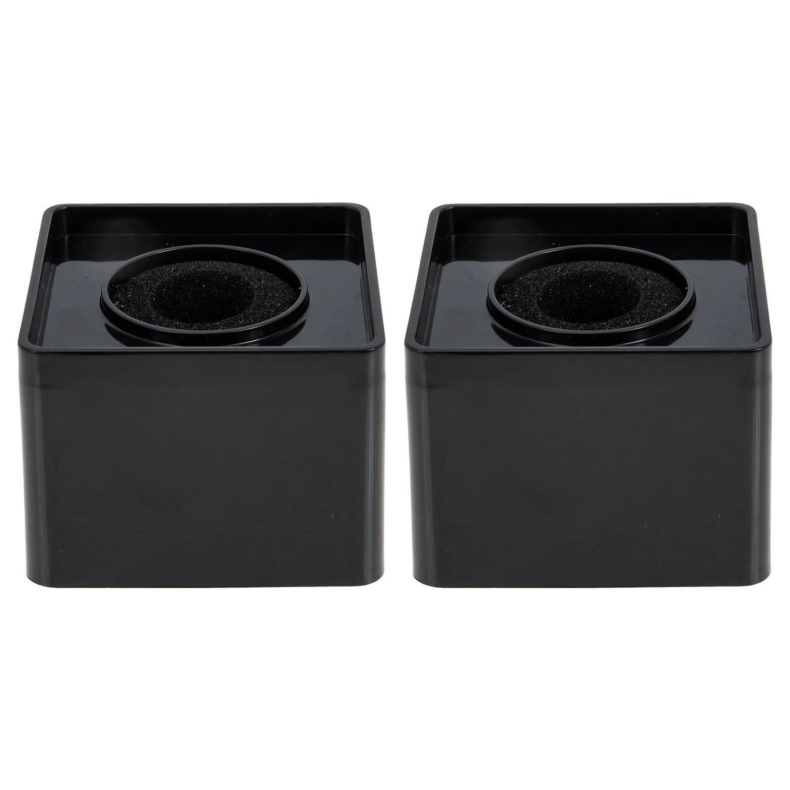 

2pcs Black Square ABS Durable Microphone Logo Holder Small Compact for Outdoor Interview DJ Equipment Accessories