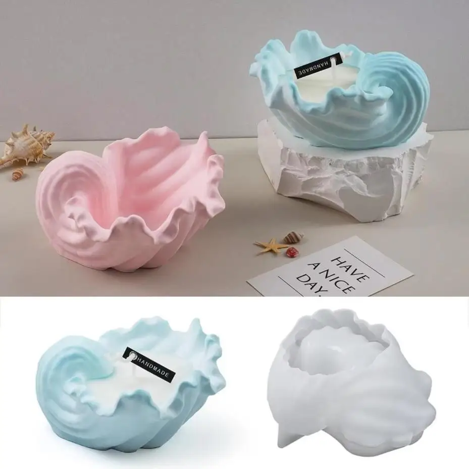 Ozean-stil Muschel Kerze Glas Silikon Formen DIY Handgemachte Duft Wachs Schmuck Lagerung Box Herstellung Form Mold Home Decor handwerk