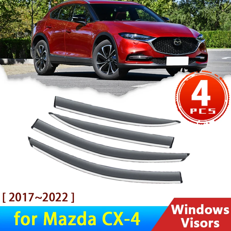 

4x Wind Deflectors for Mazda CX-4 CX4 CX 4 2017~2022 2023 2020 2019 Accessories Car Window Visor Rain Eyebrow Guards Awning Trim