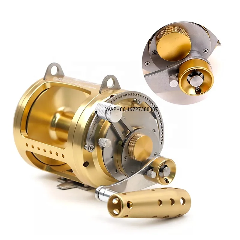 

High Quality 2 Speed Heavy Duty 30w 50w 80w Full Metal Shark Tuna Fishing Reels Ocean Boat Saltwater Big Game Trolling Reel
