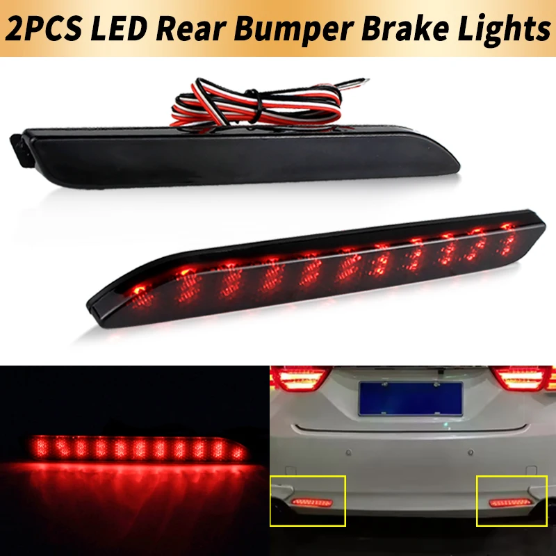 2PCS LED Rear Bumper Brake Lights Canbus ​For Toyota Camry 06-14 Sienna 11-17​ Venza 09-12 Avalon 13-16 Innova 12- 15 Reiz 10-13