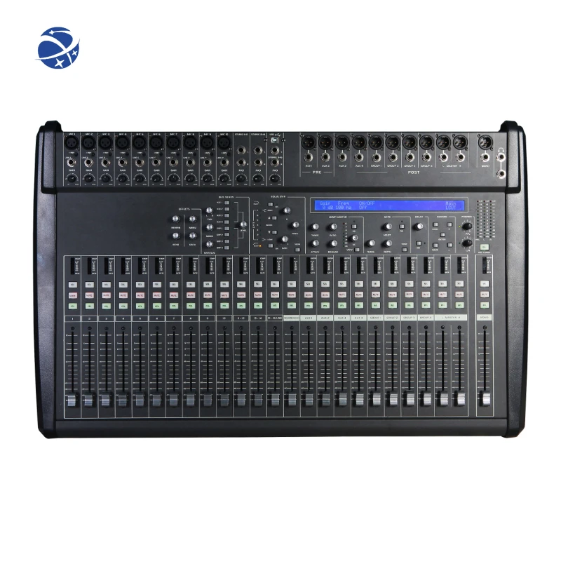 16 Channel USB Sound Card Digital Audio Mixer with 16 Mic/Line Inputs and 12 Analog Outputs