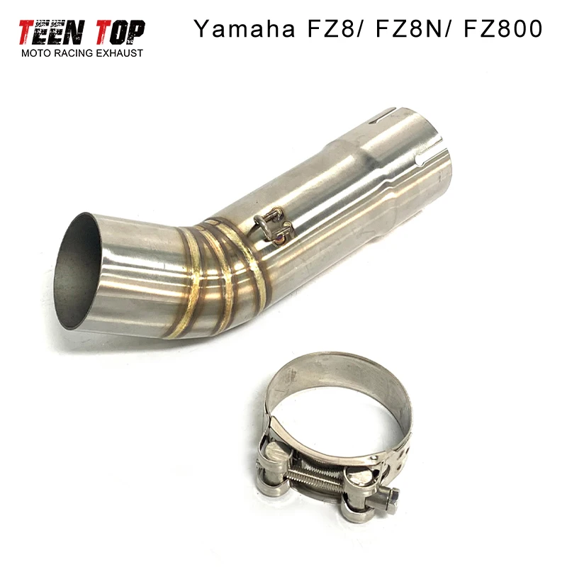 For Yamaha FZ8 FZ8N FZ800 Exhaust Middle Link Pipe 51mm Steel Motorcycle Muffler Connector Tube