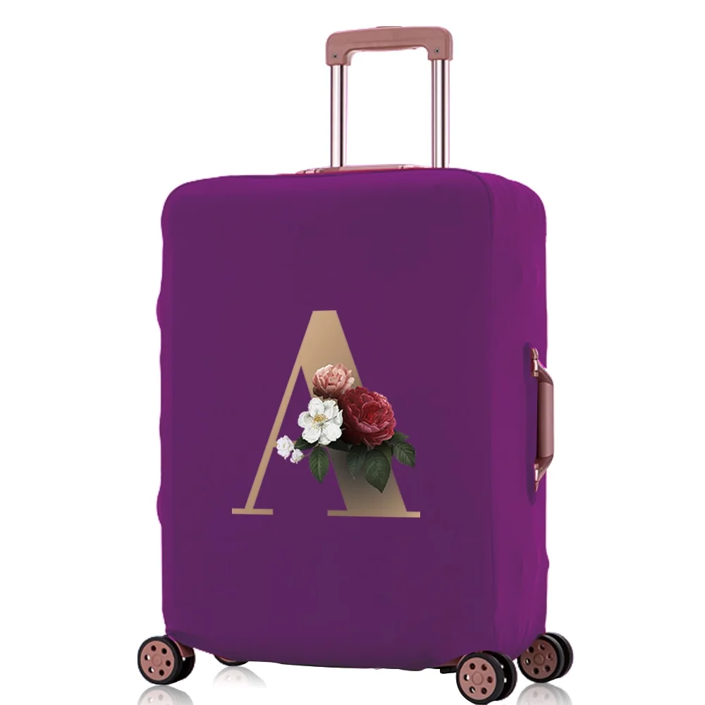 Juste de protection élastique pour bagages, housses anti-poussière, motif lettre dorée, valise Trolley, sac de voyage, 18-32