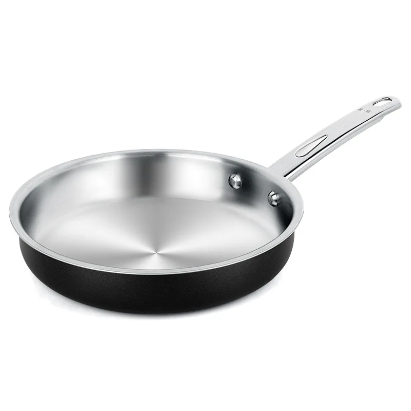 frying pan  physical non-stick pan uncoated low oil and less smoke three-layer composite steak omelette