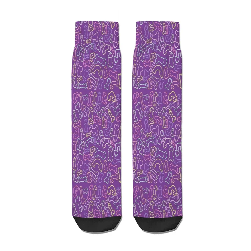 Pastel pattern mask penis cock straight socks male mens women Summer stockings polyester Harajuku