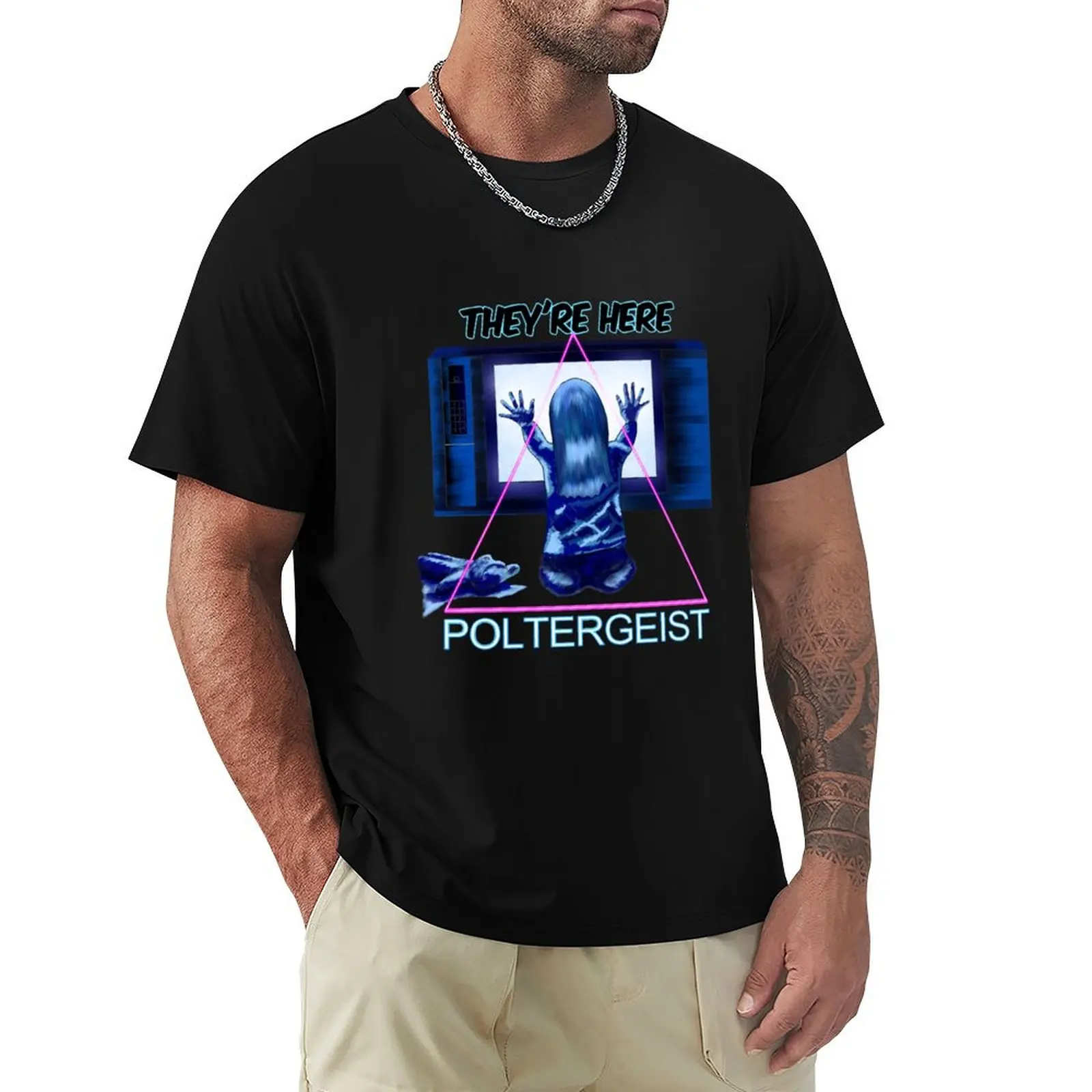 POLTERGEIST 1982 - They're Here T-Shirt Classic Print Short Sleeve Shirt
