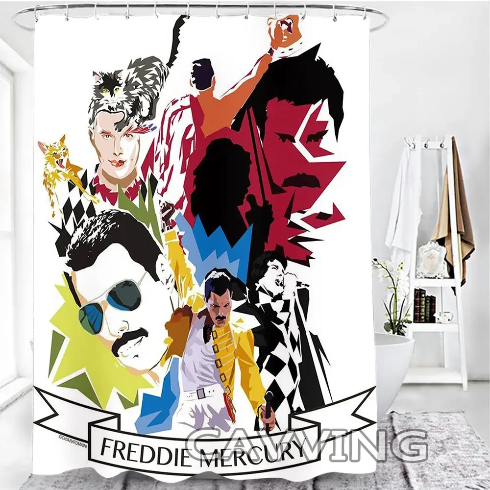 Freddie Mercury  3D  Shower Curtains Waterproof Bathroom Curtain Anti-slip Bath Mat Set Toilet Rugs Carpet   L02