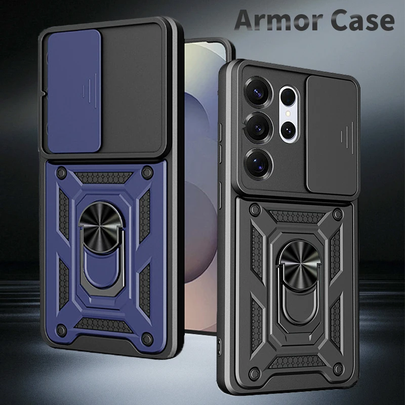 Armor Lens Protector Funda For Samsung Galaxy S26 Ultra Plus Case Car Magnetic Ring Stand Shockproof Cover  for GalaxyS26 + S 26