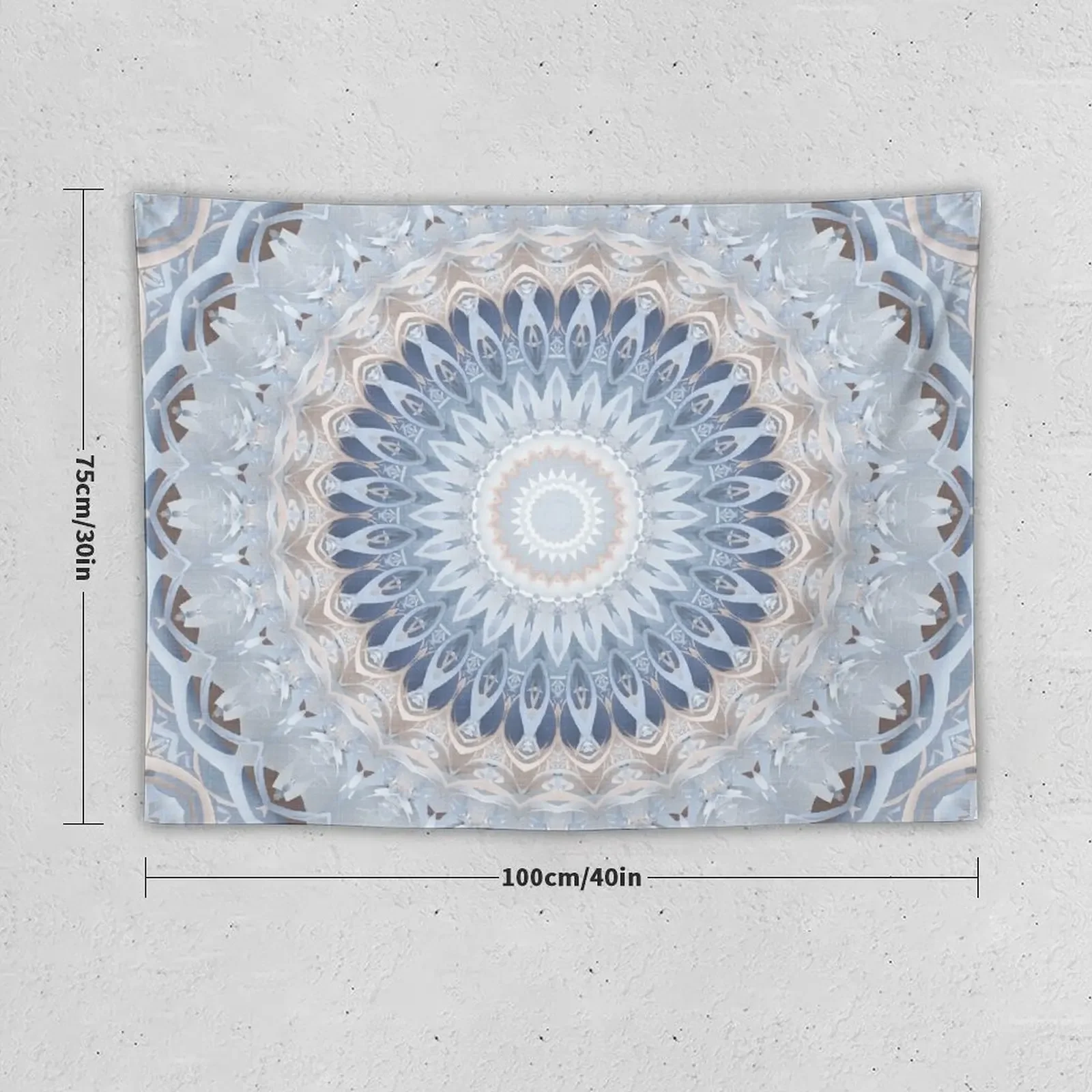 Serenity Mandala in Blue, White & Ivory Tapestry Decoration For Bedroom Room Aesthetic Decor Wall Tapestries Tapestry