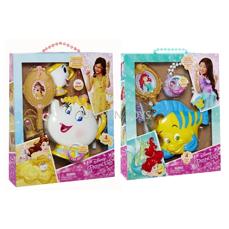 Disney Princess Belle Ariel Accessory Set Singing Handbag with Sound Effect Classic Cartoon Girl Children Toy Christmas Gift 1pc