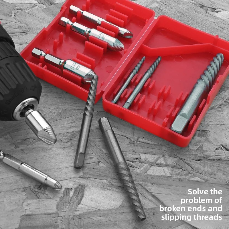 10Pc Broken Head Screw Remover Artifact Broken Head Broken Wire Multi-specification Sliding Teeth Damaged Screw Removal Tool Set