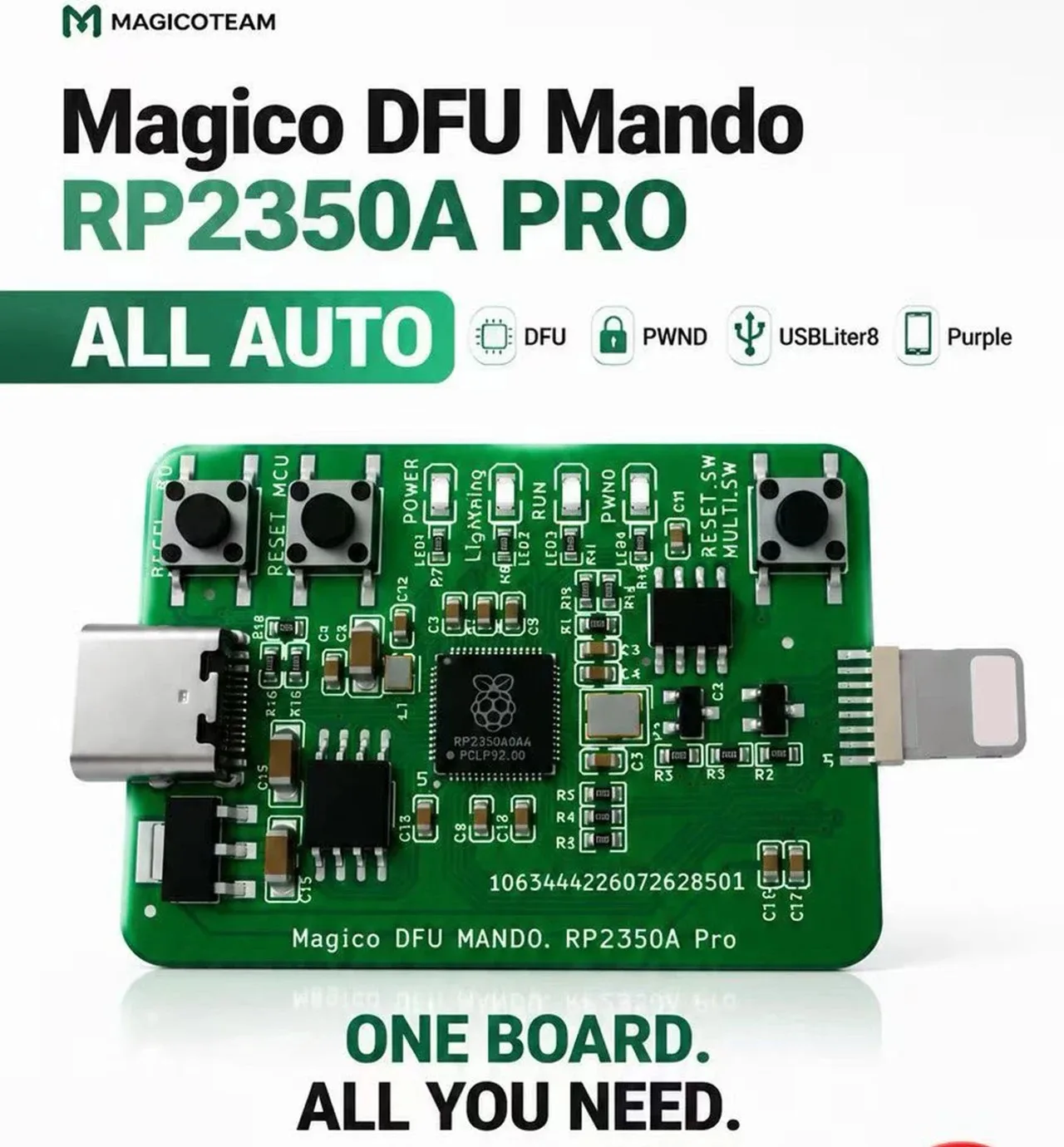 Magico DFU Mando RP2350A Pro All Auto PWND Purple für iPhone XR-11PM A12 A13 – Detail 2