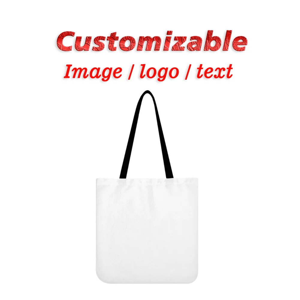 Bolsas de compras personalizables La impresión personalizada está disponible basada en imágenes, texto o logotipos, bolsas de tela de recuerdo