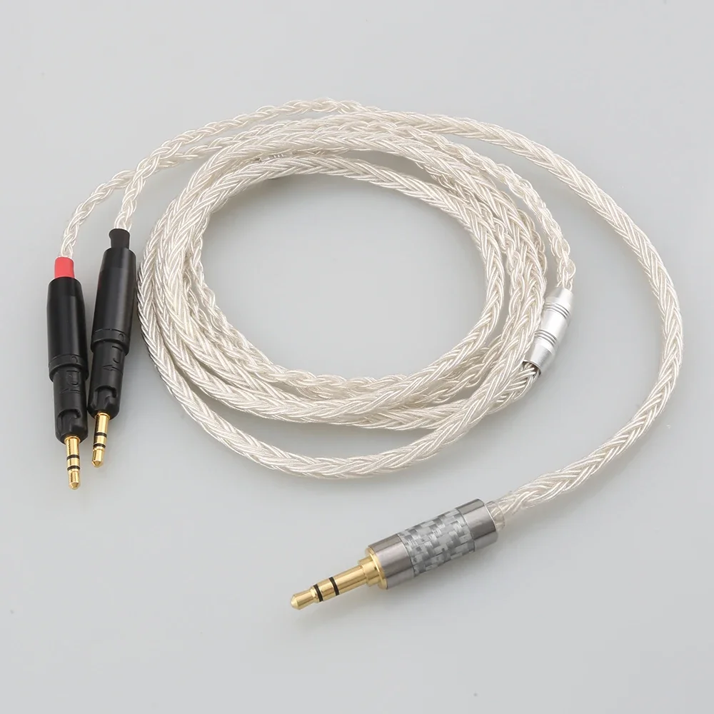 HiFi 6.5mm 2.5mm 3.5mm XLR 4.4mm 16 Core OCC Silver Plated Braided Earphone Headphone Cable For ATH-R70X
