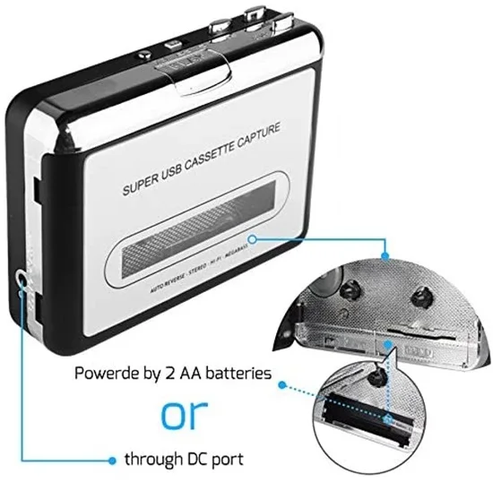 Reproductor de Cassette multiusos, convertidor de Cassette MP3/CD, Walkman, USB, reverso automático, cinta, micrófono incorporado