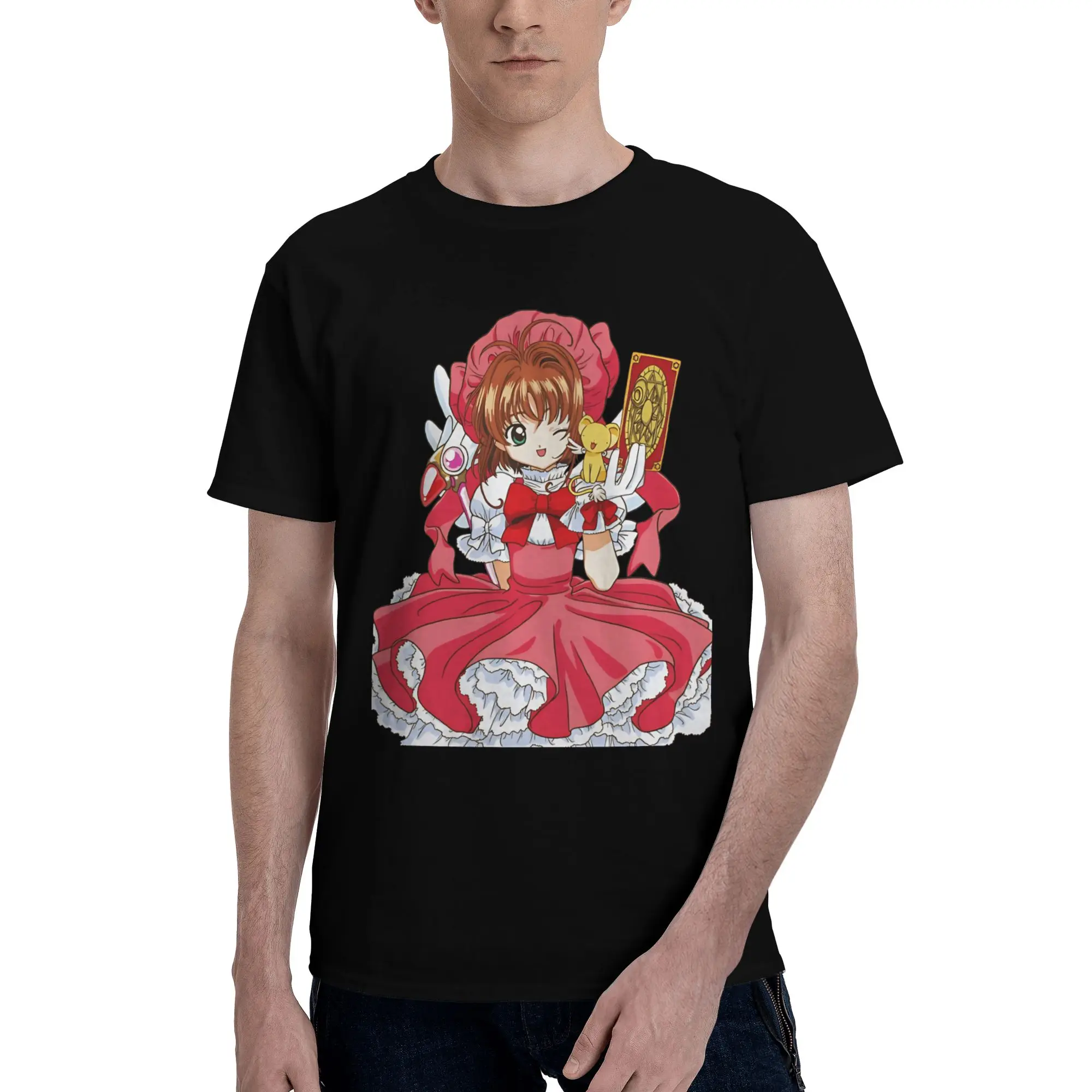 cardcaptor sakura  Graphic 100% Cotton T-Shirt Bandai Cardcaptor Sakura Tees Tops For Men