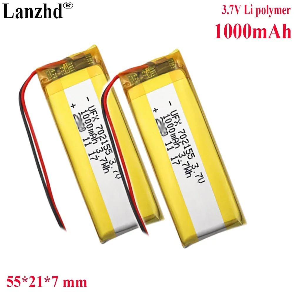 3.7V Li Lithium Polymer Battery 1000mah For Bluetooth speaker Air purifier GPS stick light toy digital Battery beauty instrument