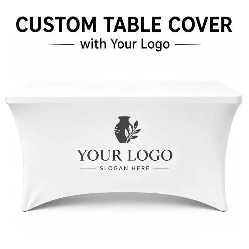 Custom logo tablecloths—suitable for business events, weddings, anniversaries, trade shows, booths, parties, festivals, and birt