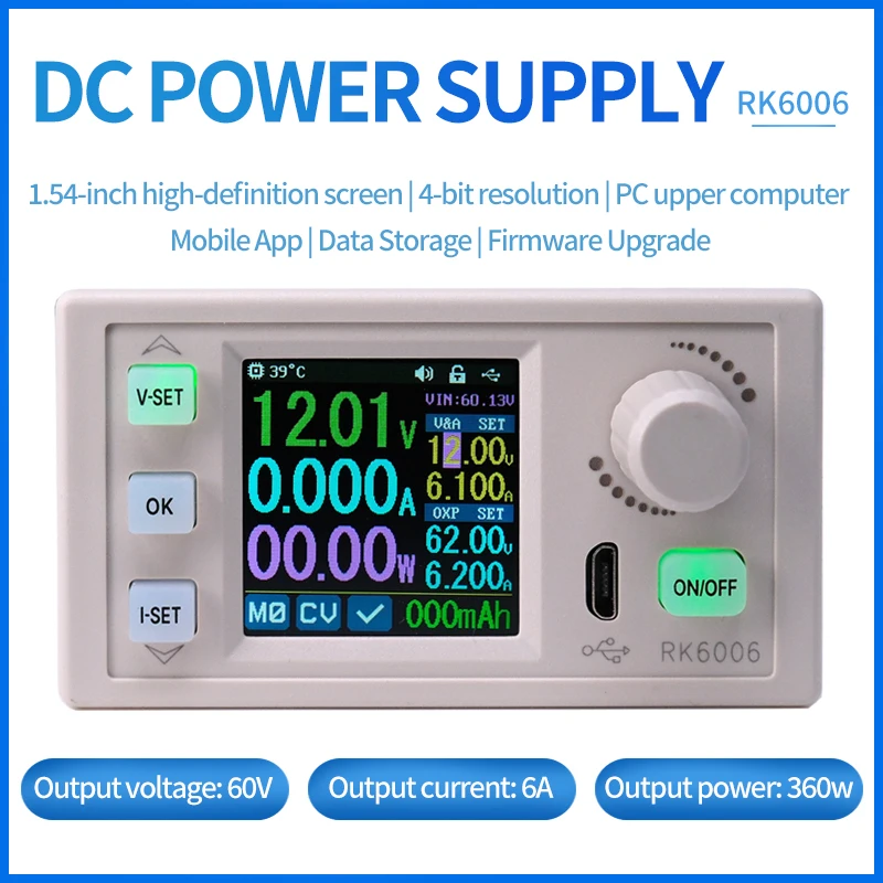 modulo painel de alimentacao de tensao e corrente display digital ajustavel dc dc estabilizado tensao constante e corrente rk6006 48v 60v 6a 01