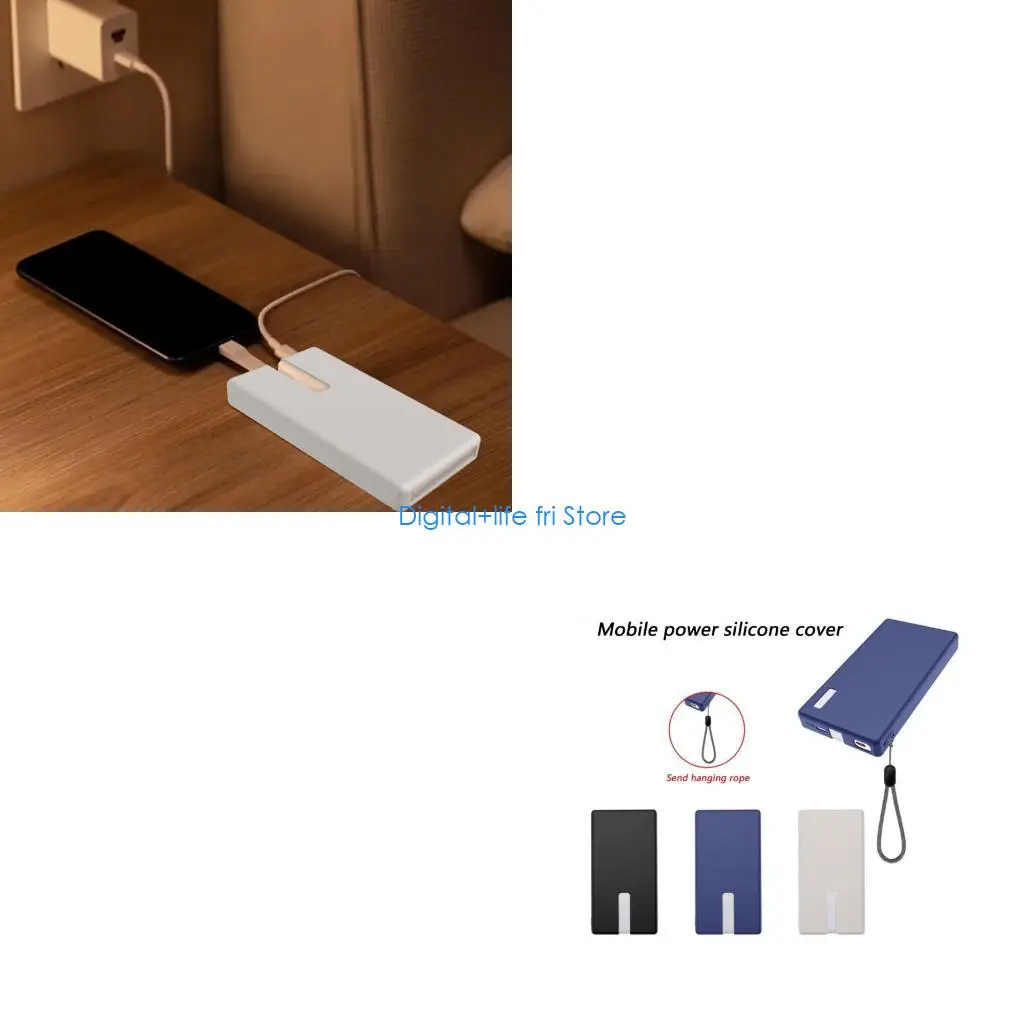 E06D Water Resistant Silicone Case for 100W 12000mAh Mobile Power Offering Perfect Fit and Secure Closure with Wrist Strap