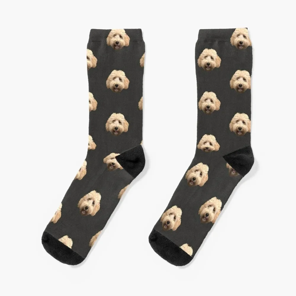 Rosie the Goldendoodle Socks warm winter floral Men's Socks Women's