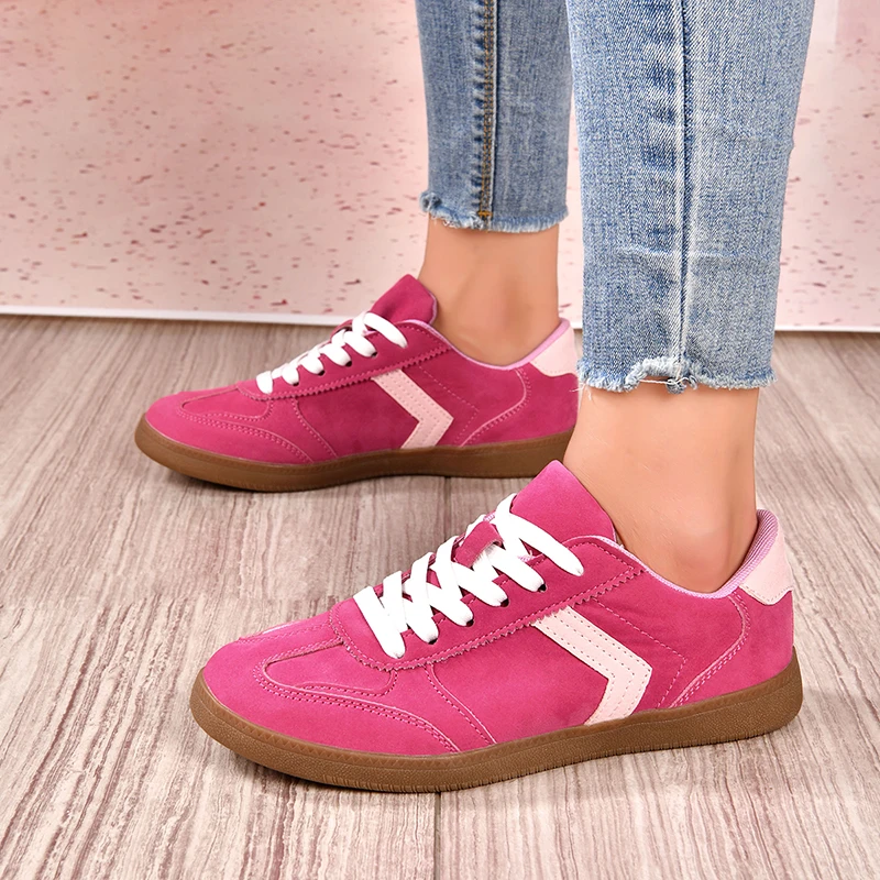 Size35-41 Women's Leather Flat Walking Shoes for Students Casual Board Sneakers Comfortable Non-Slip Daily Trainers